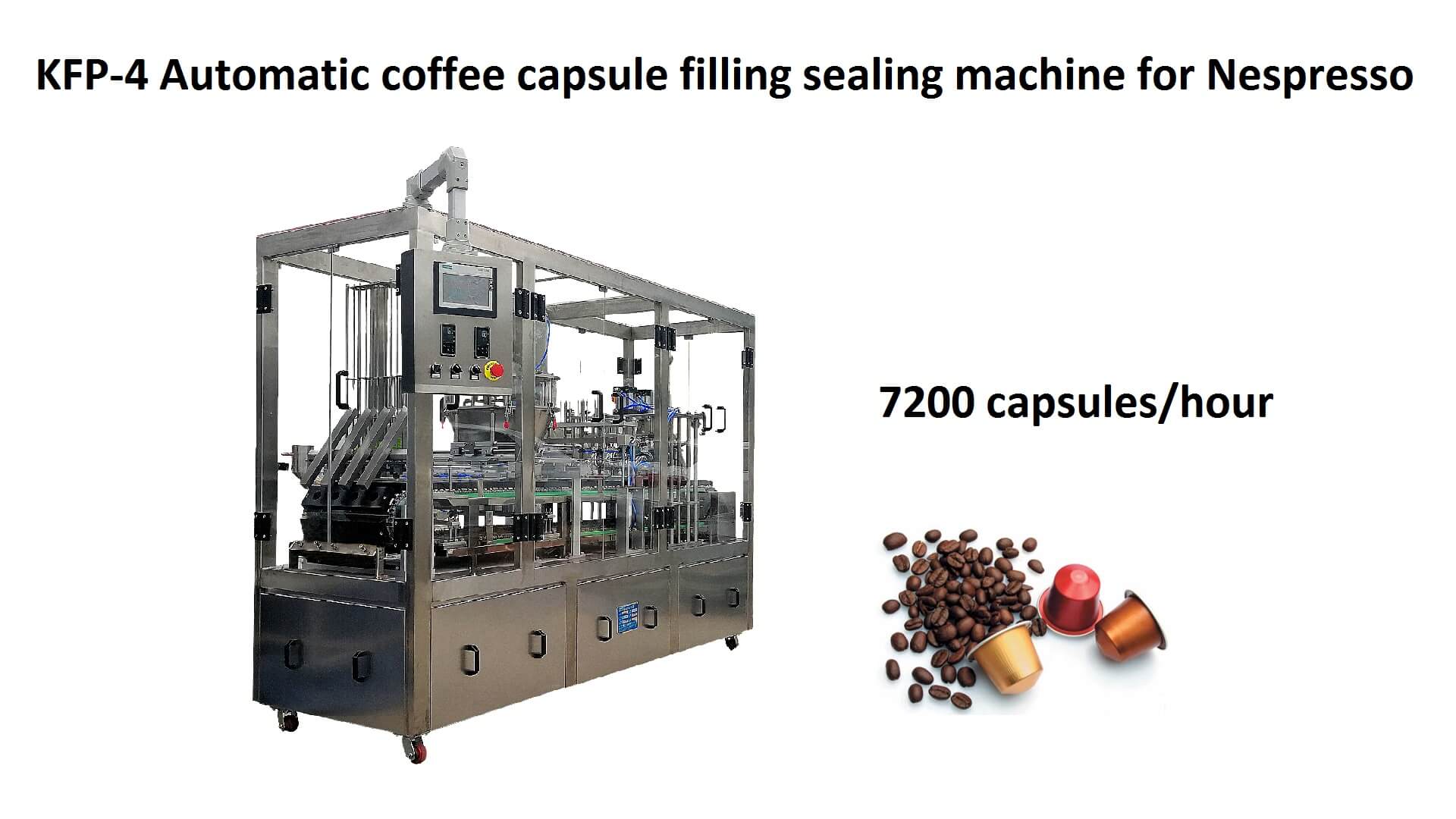 april 10, 2019, a kfp-4 high speed nespresso coffee capsule filling and sealing